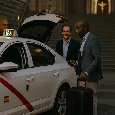 Taxi ejecutivo Madrid centro empresarial servicio VIP profesionales discreción máxima